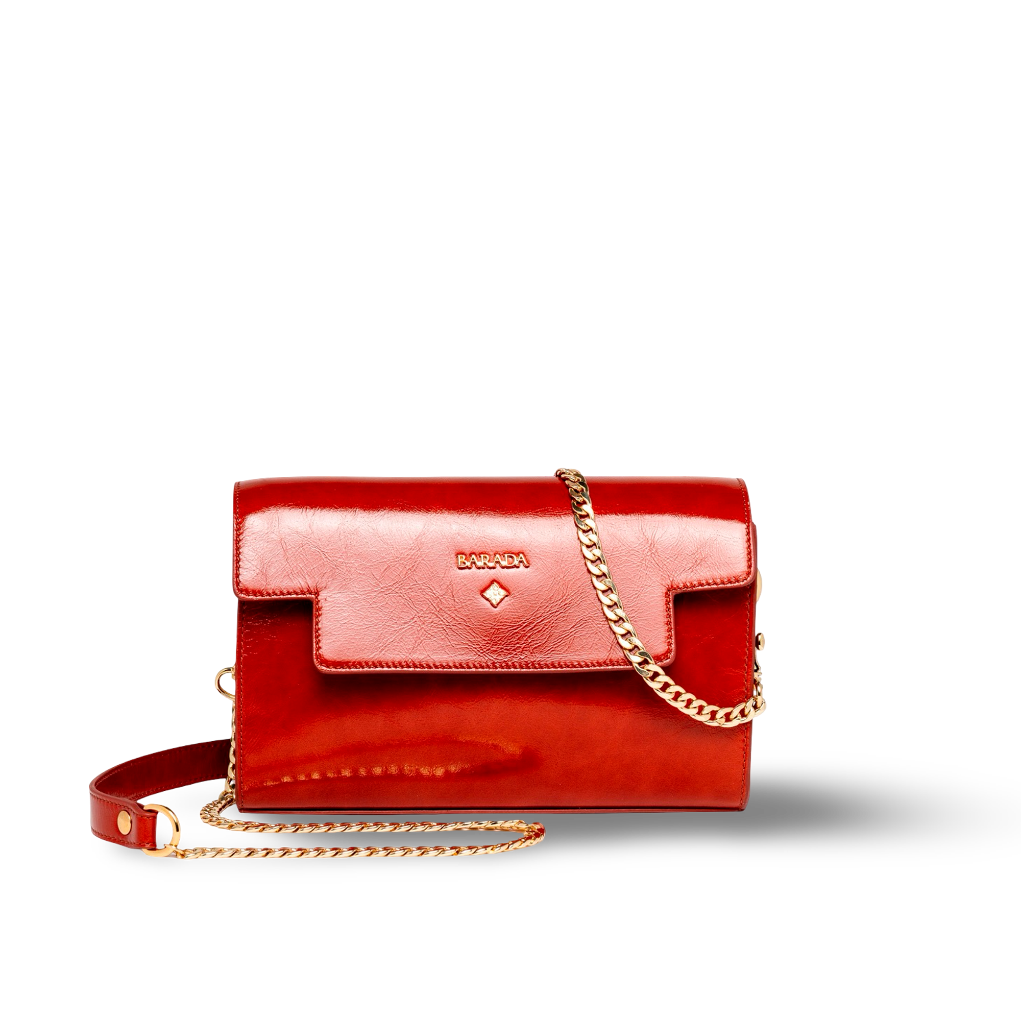 Bolso bandolera en piel vacuno con cadena moderna