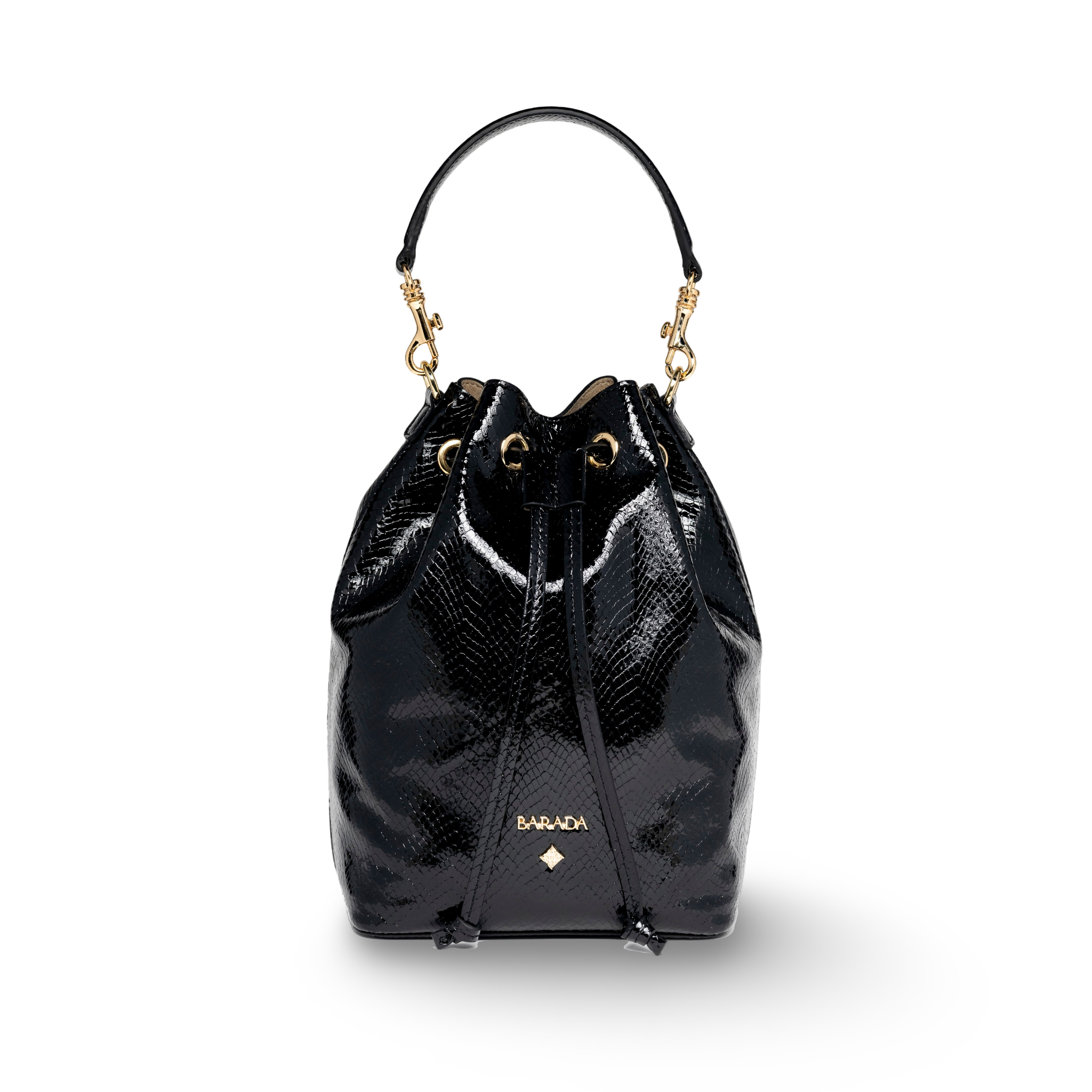 Handmade cowhide bucket handbag