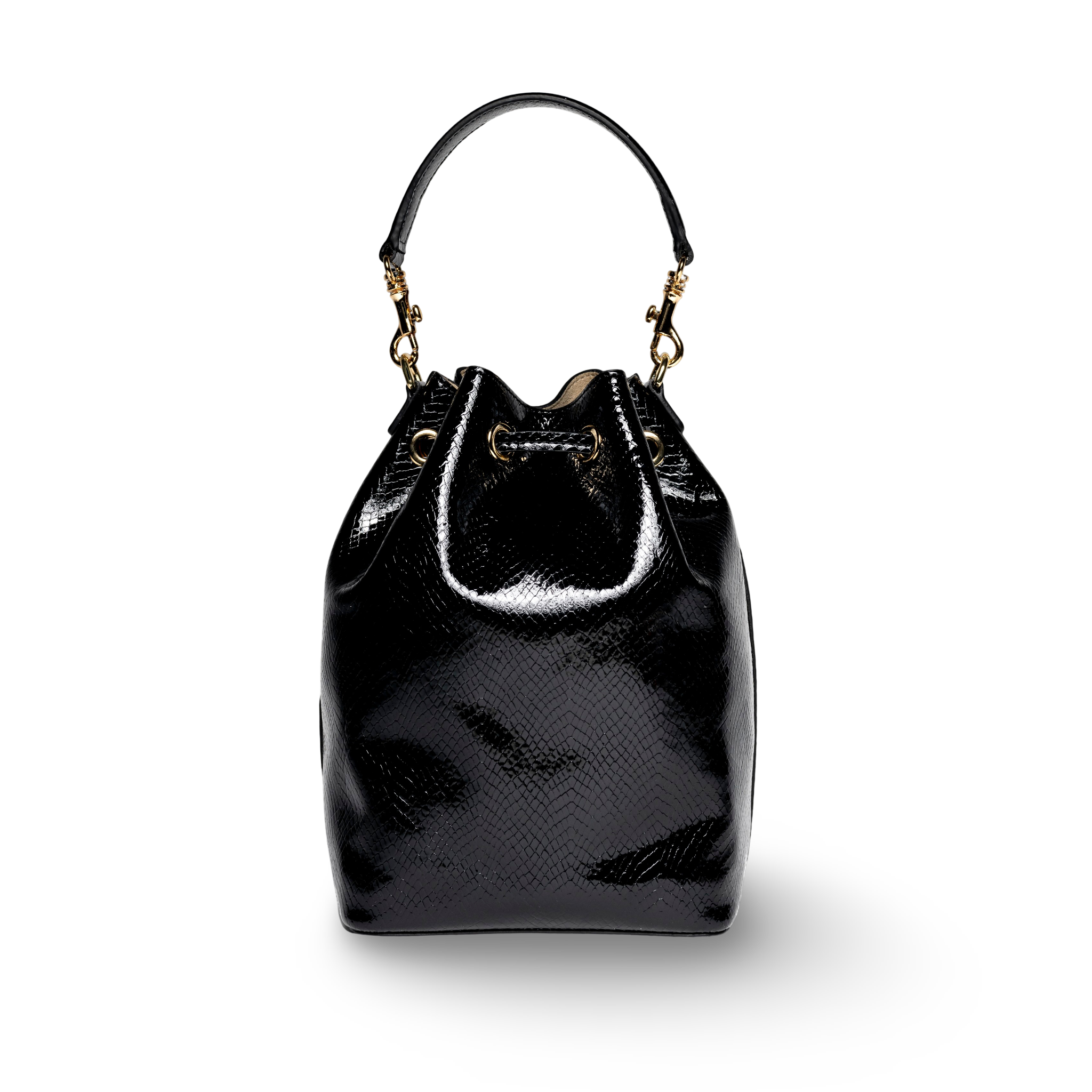 Handmade cowhide bucket handbag