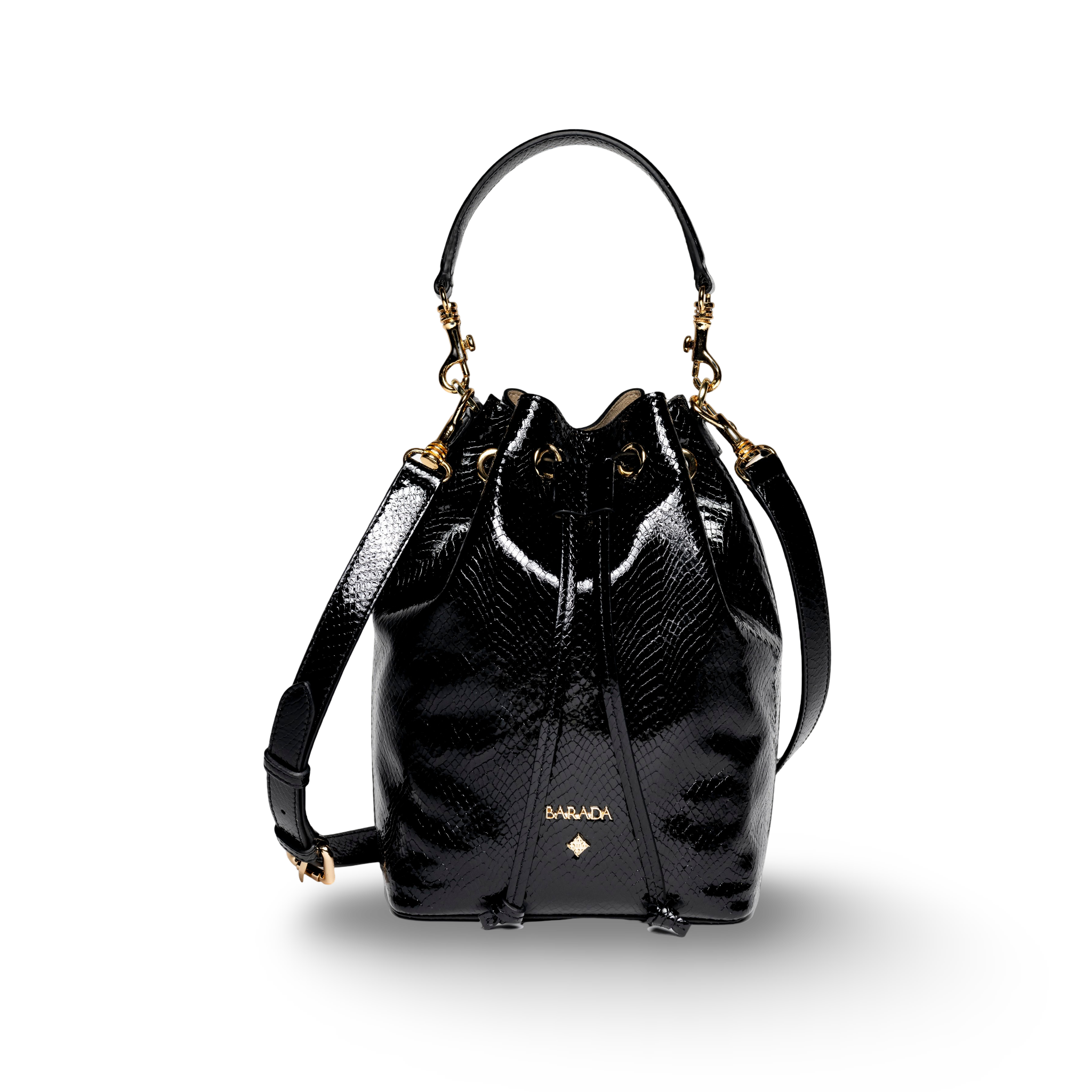 Handmade cowhide bucket handbag