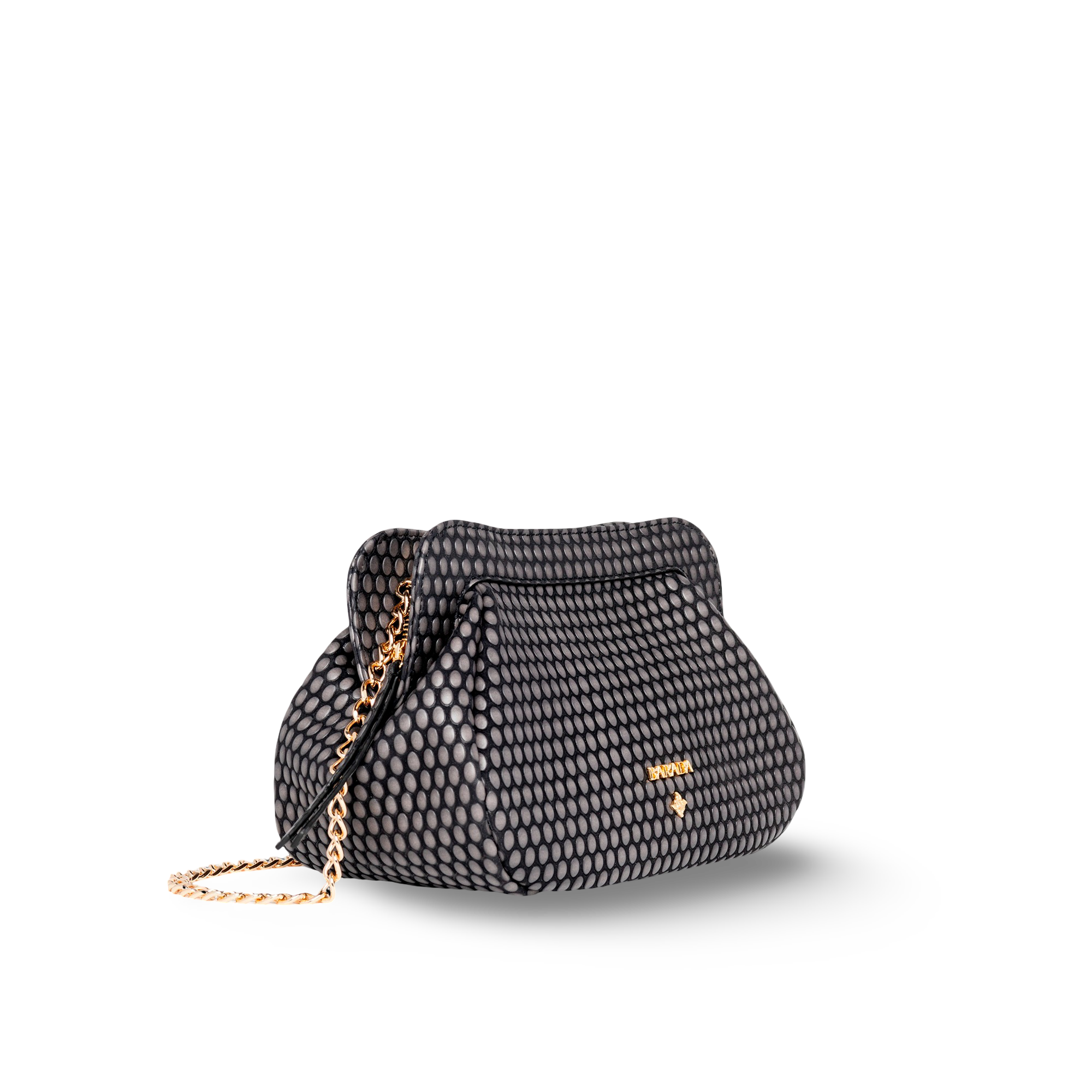Shoulder bag in cowhide and goatskin, ideal for events