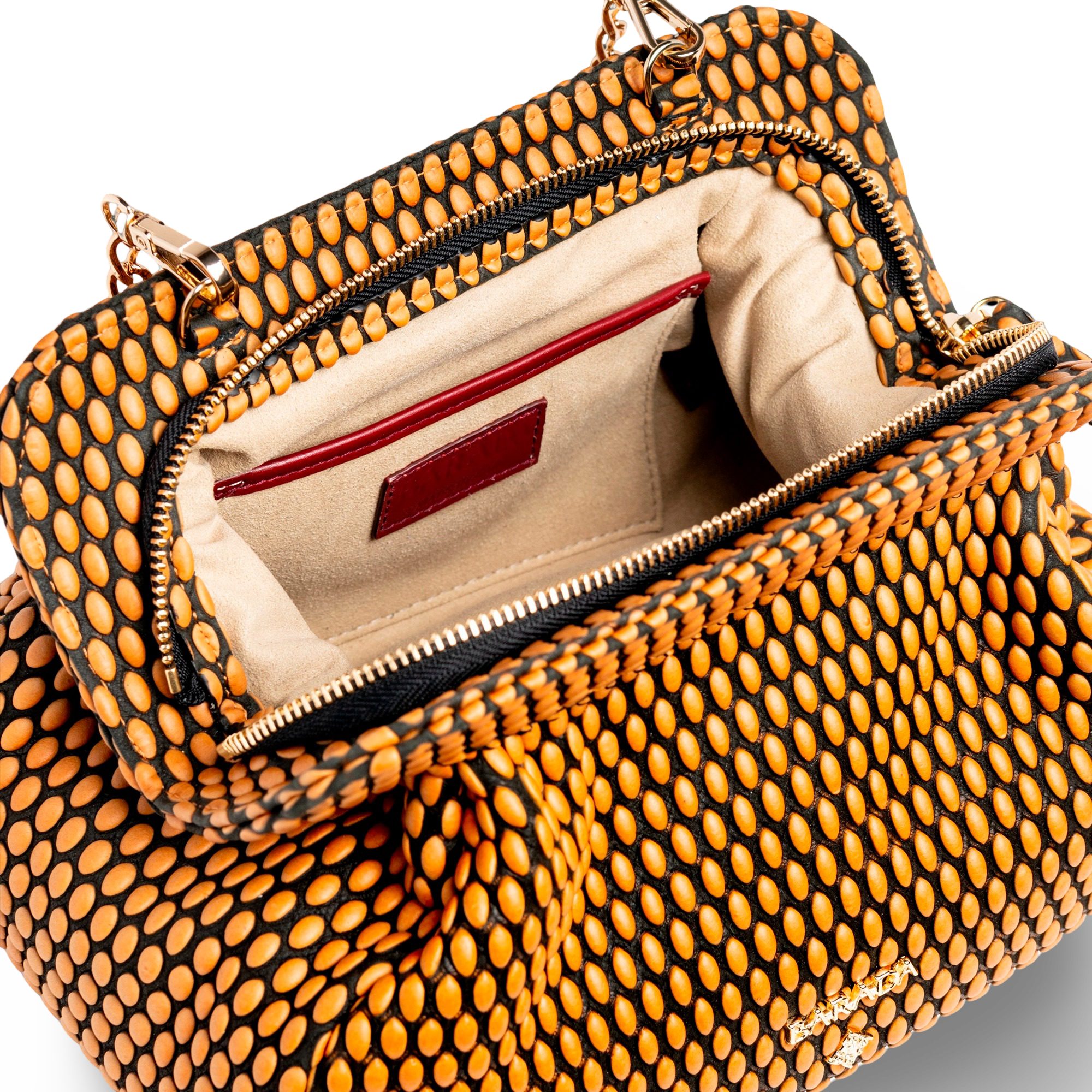 Shoulder bag in cowhide and goatskin, ideal for events