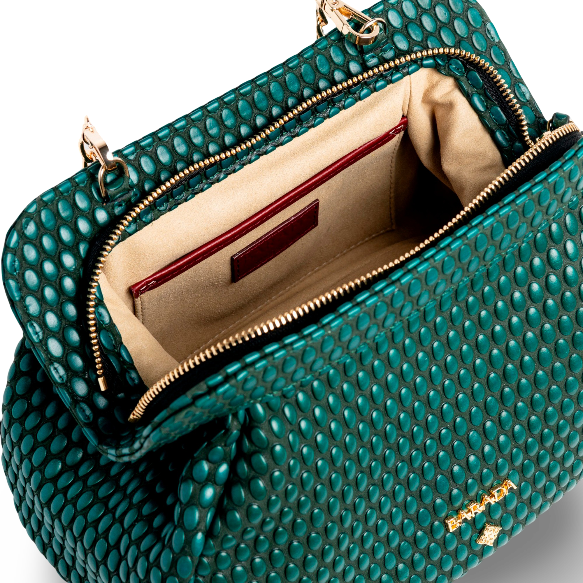 Shoulder bag in cowhide and goatskin, ideal for events