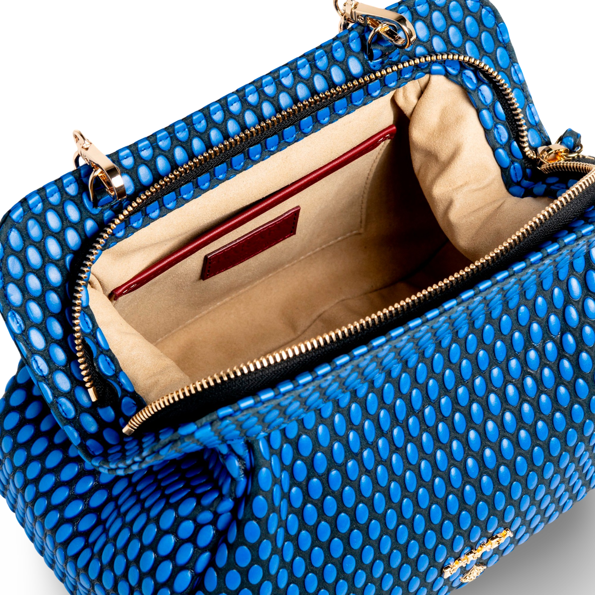 Shoulder bag in cowhide and goatskin, ideal for events