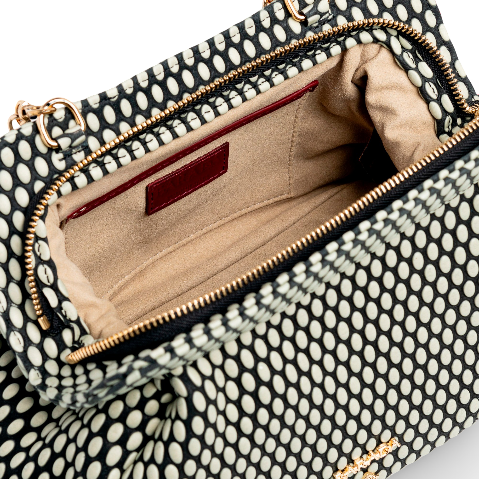 Shoulder bag in cowhide and goatskin, ideal for events