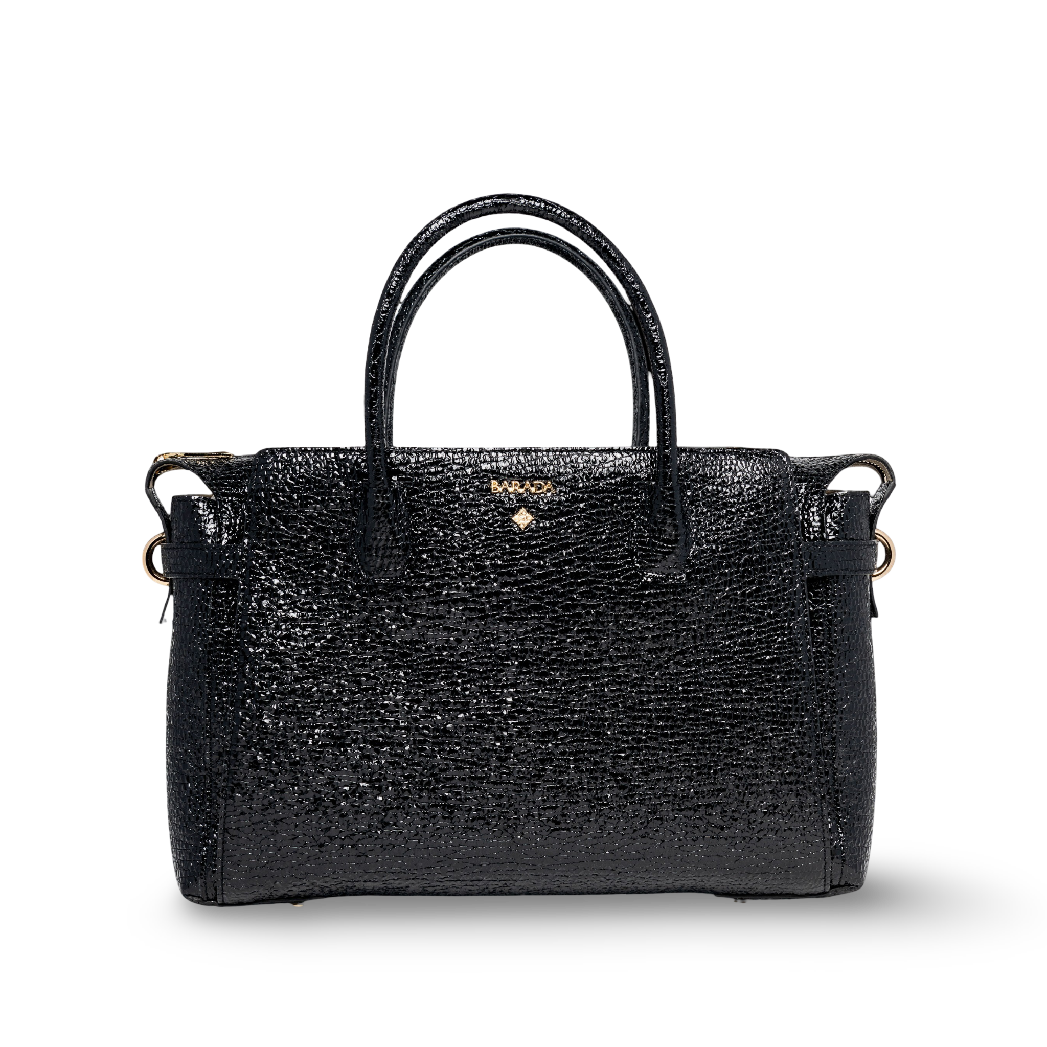 Ubrique leather handbag with patent leather finish