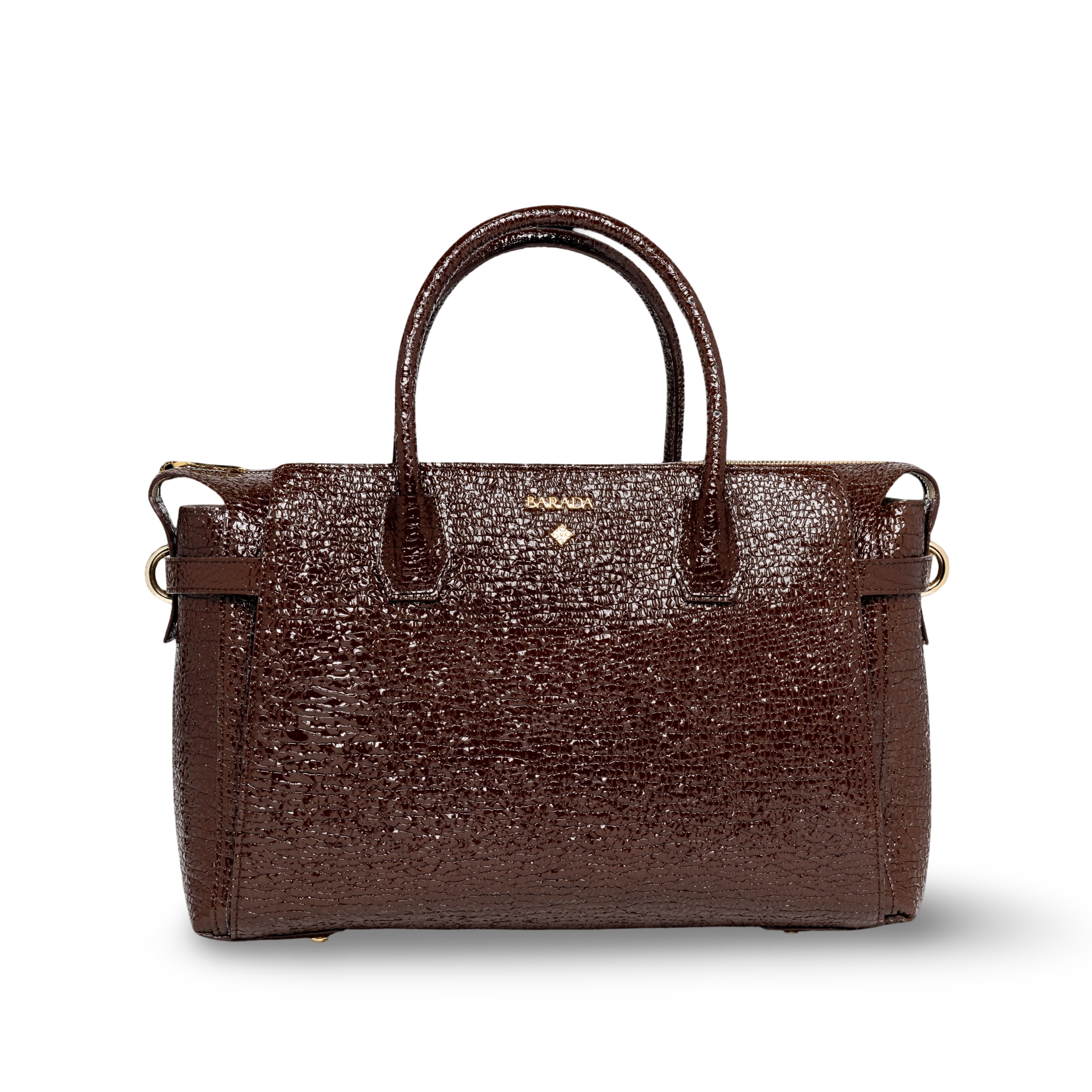 Ubrique leather handbag with patent leather finish