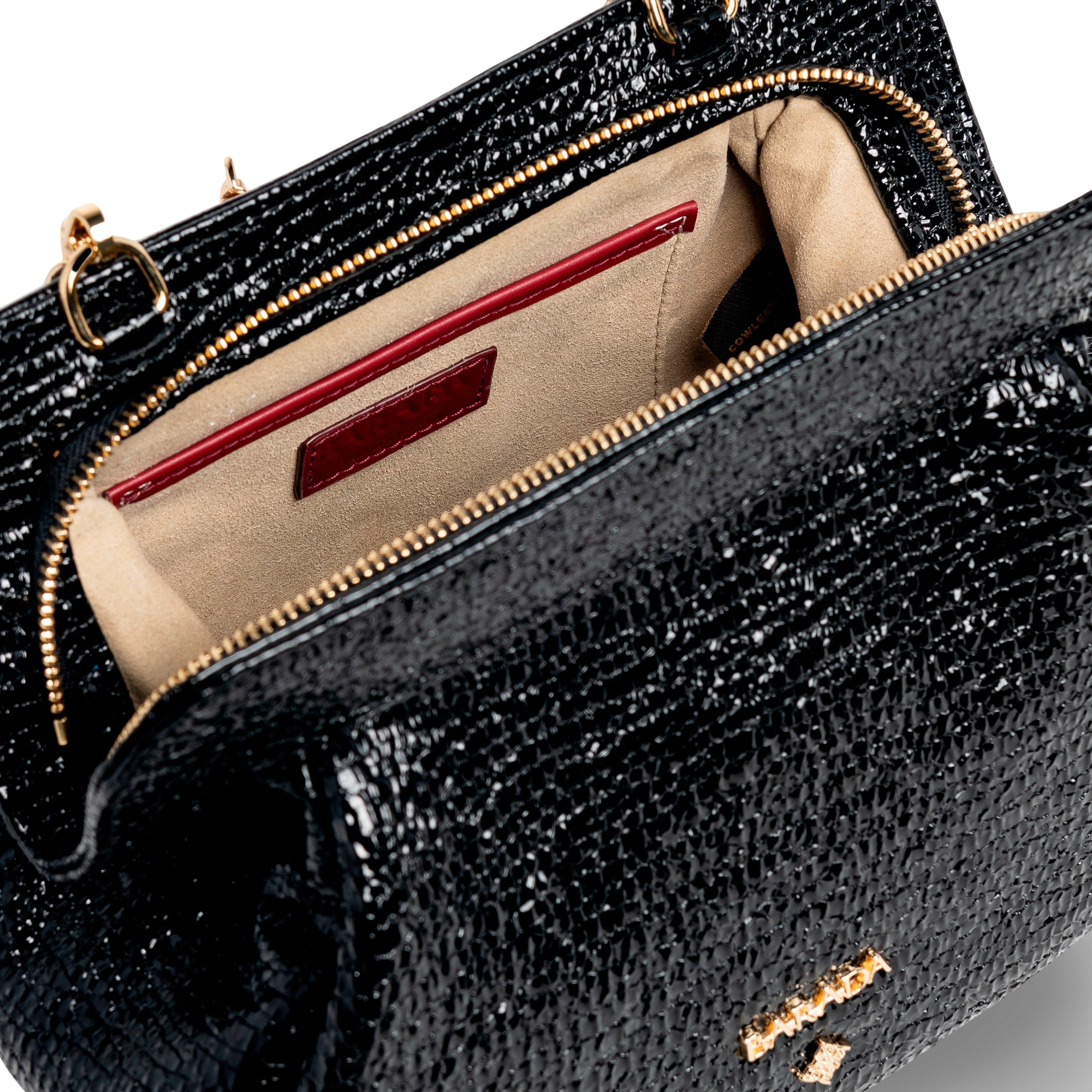 Shoulder bag in cowhide and goatskin, ideal for events
