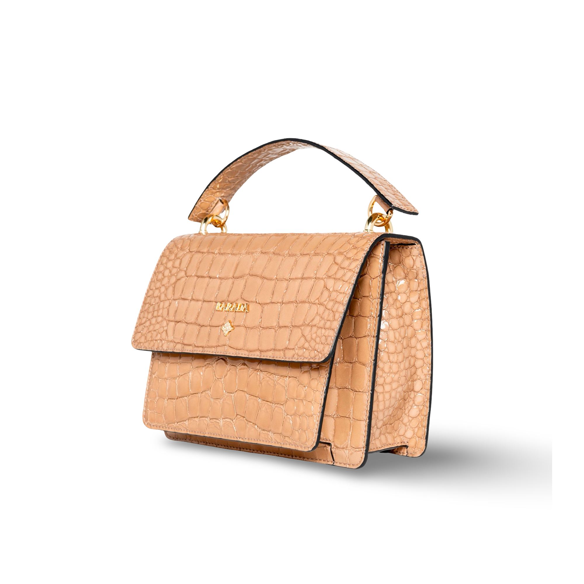 Designer handbag with goatskin handle for women