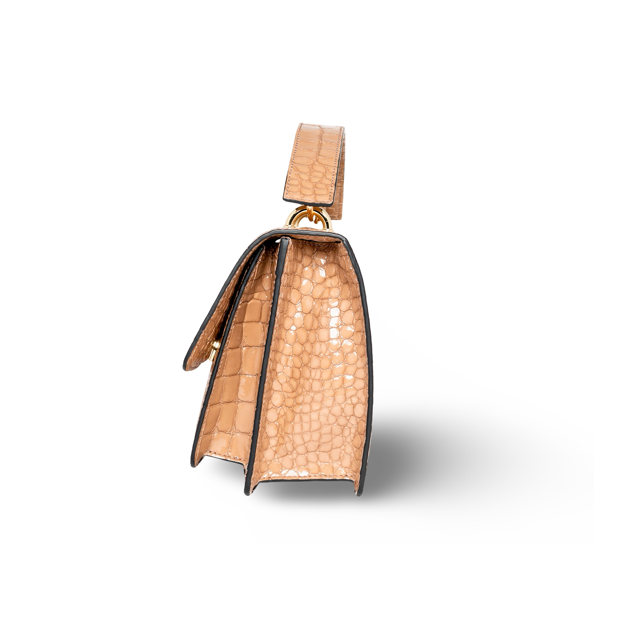 Designer handbag with goatskin handle for women