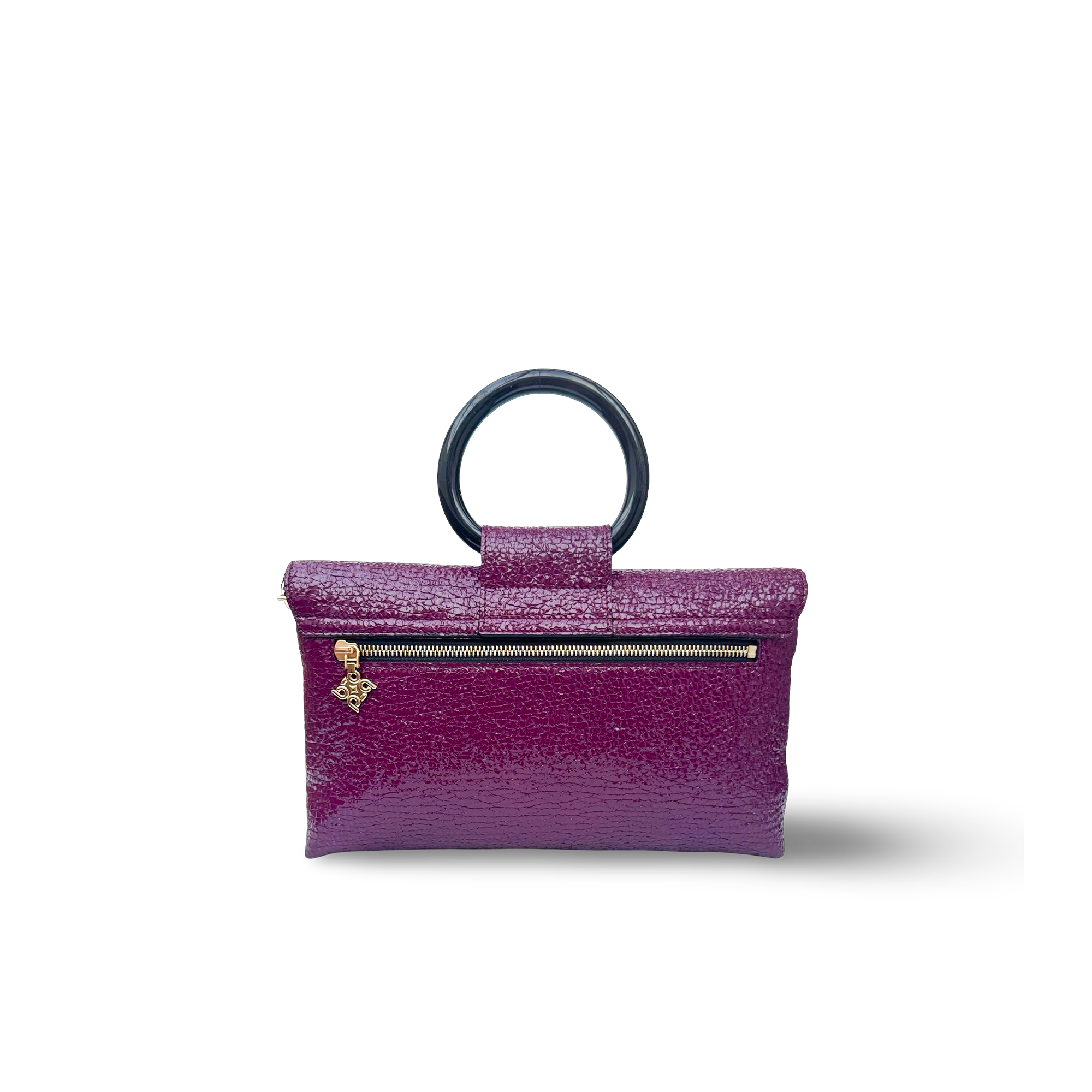 Goat leather handbag with elegant round handle