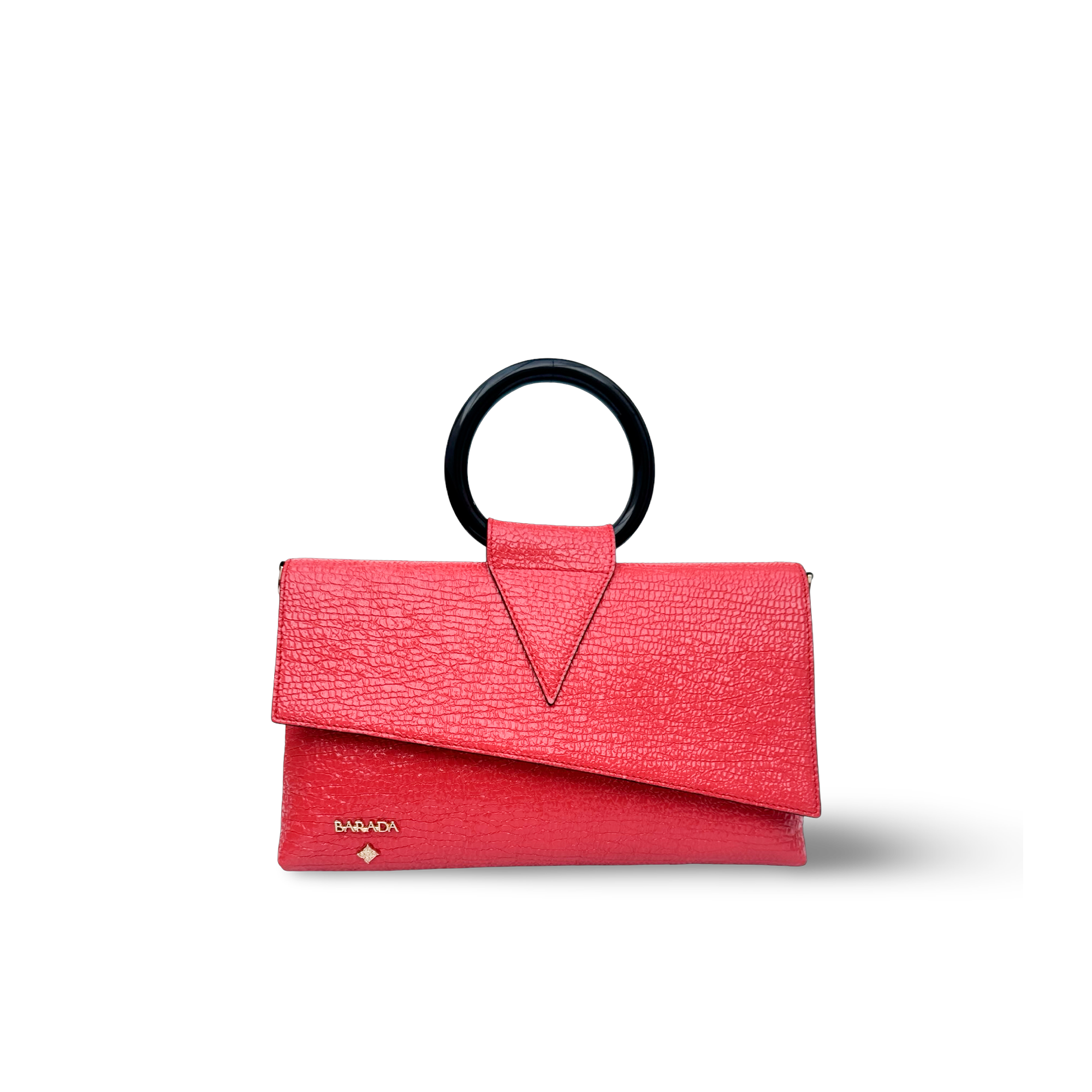Goat leather handbag with elegant round handle