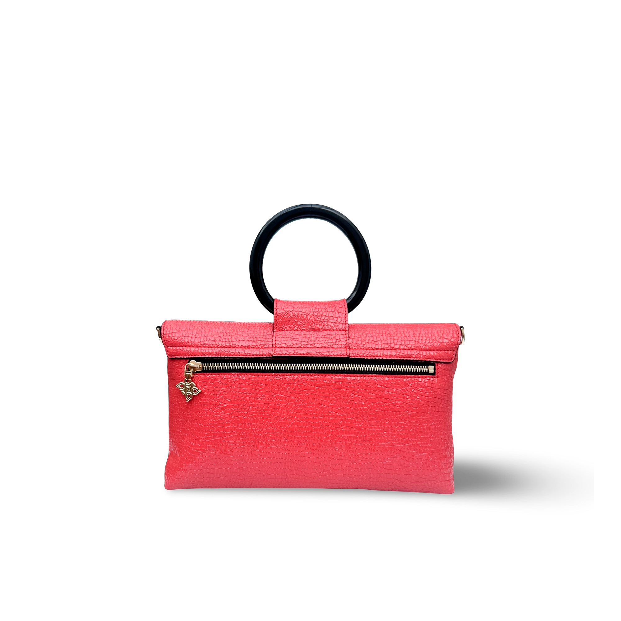 Goat leather handbag with elegant round handle