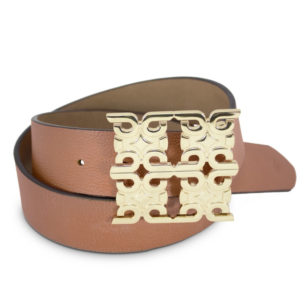 Leather golden buckle