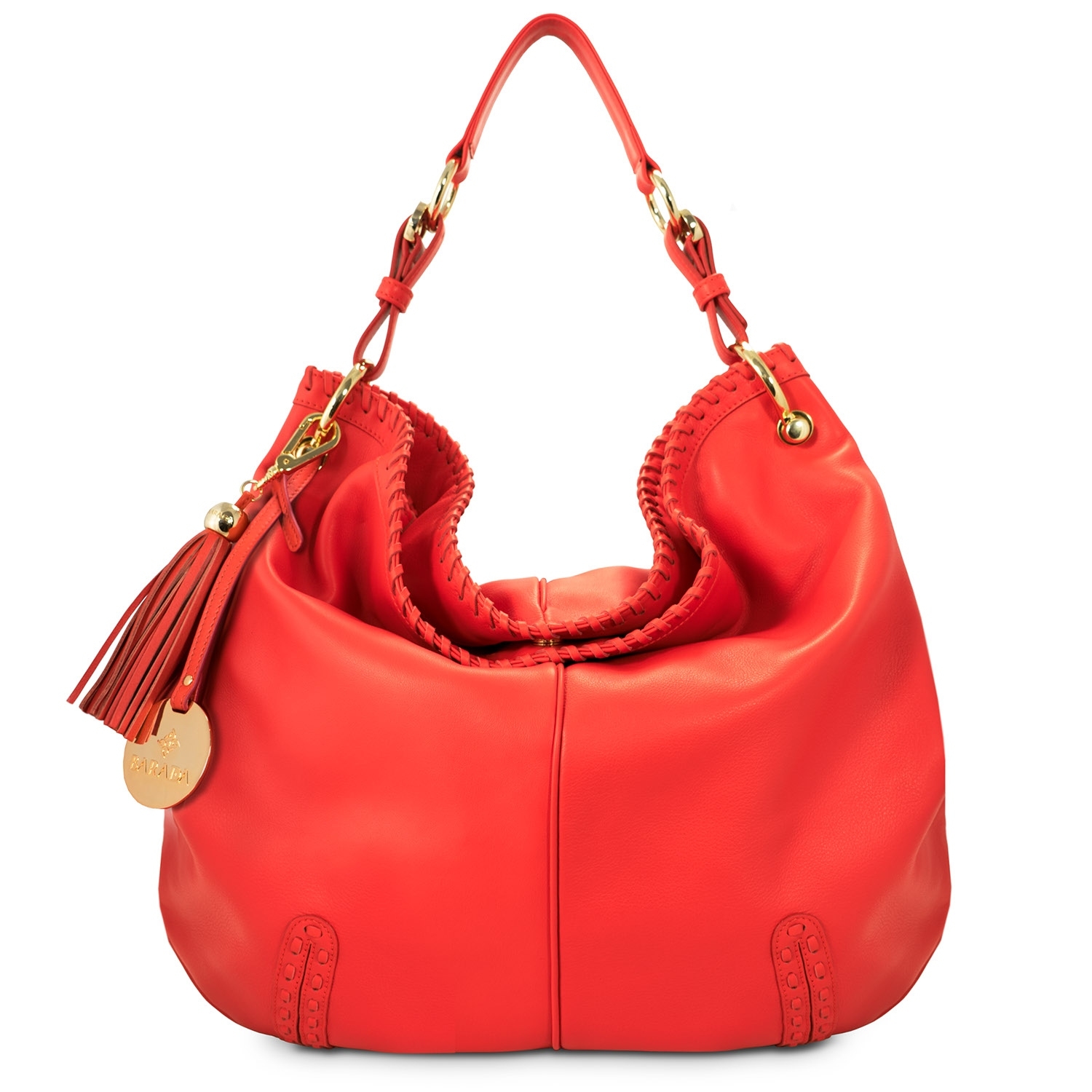 Shoulder bag from Duende collection in Calf leather and Coral color - Barada