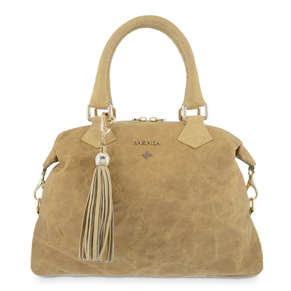 Bowling Bag from our Minerva collection in Lamb skin and Tan color