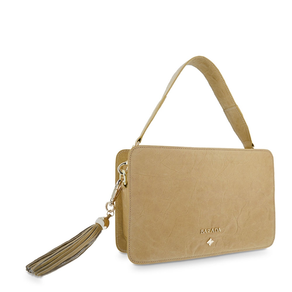Shoulder Bag from our Dasha collection in Lamb skin and Tan color