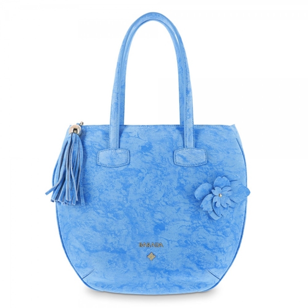 Flat Hobbo Bag from our N03 collection in Calf leather and Blue color