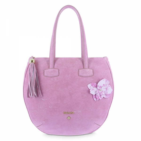 Flat Hobbo Bag from our N03 collection in Calf leather and Pink color