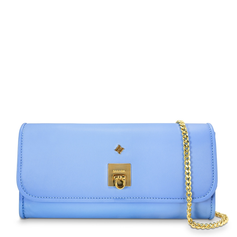 Clutch Handbag from our Fiesta collection in Nappa and Blue color