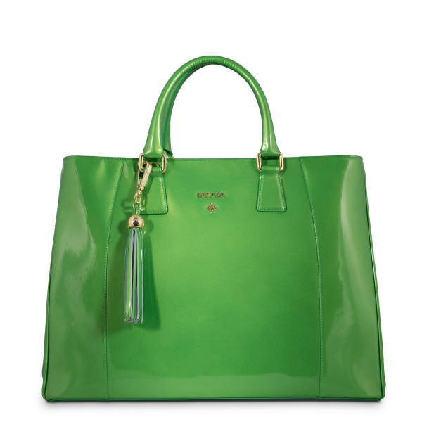 Shopping Bag -Tote Morgana Collection in Patent Calf Leather