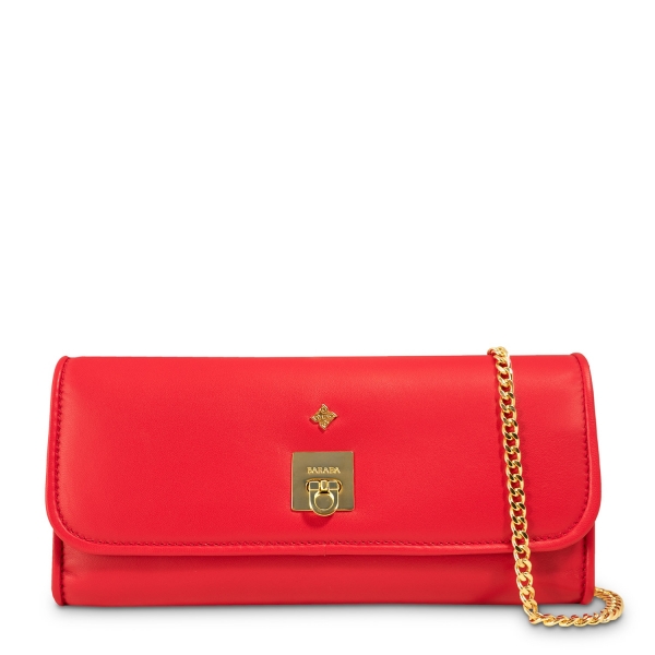 Clutch Handbag from our Fiesta collection in Nappa and Red color