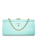 Clutch Handbag from our Amatista collection in Nappa and Aqua color