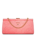 Clutch Handbag from our Amatista collection in Lamb Skin and Salmon color