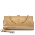 Clutch Handbag from our Amatista collection in Patent Calf Leather and Nude color