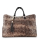 Shopping Handbag from our Moira collection in Lamb Skin (grainy finish) and Brown color