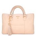 Shopping Handbag from our Moira collection in Calf Leather (Antelope finish) and Beige color