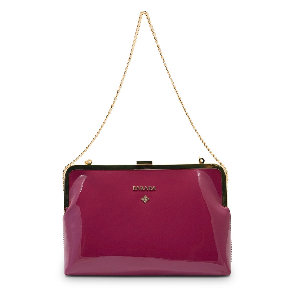 Clutch Handbag from our Dama Blanca collection in Patent Calf Leather and Viola color