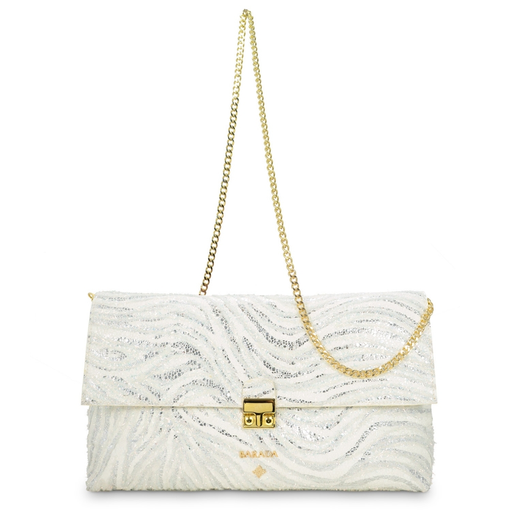 Clutch Handbag from our Dama Blanca collection in Lamb Skin and White color