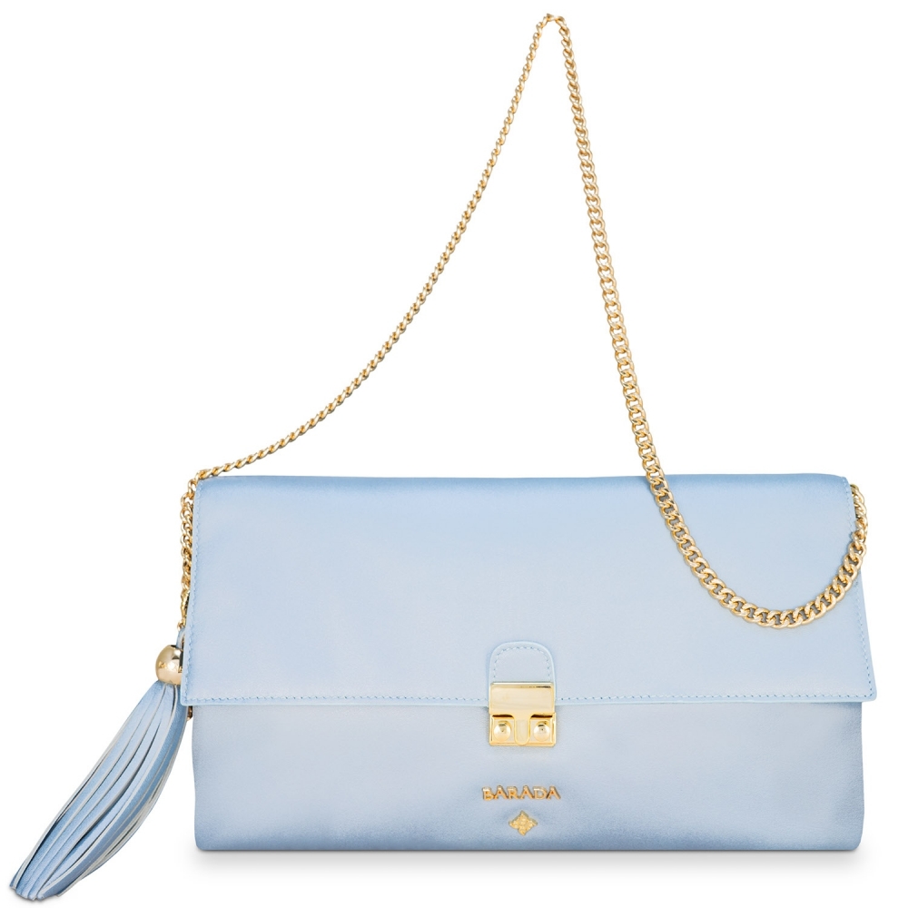 Clutch Handbag from our Dama Blanca collection in Nappa and Cyan color