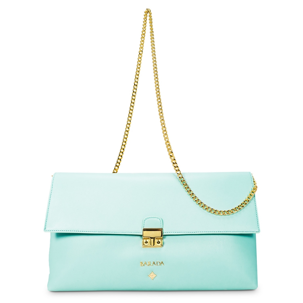 Clutch Handbag from our Dama Blanca collection in Nappa and Aqua color