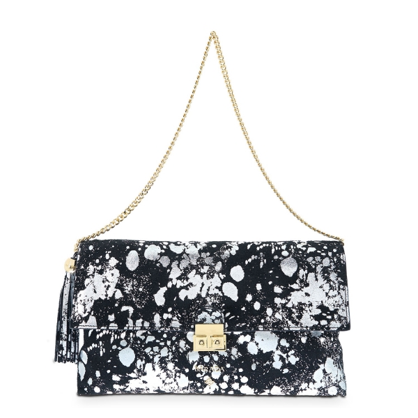 Clutch Handbag from our Dama Blanca collection in Calf leather and Black color