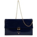 Clutch Handbag from our Dama Blanca collection in Patent Calf Leather and Blue color