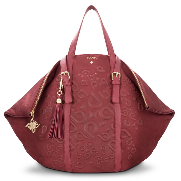 Shopping bag from our Rocío collection in Calf Leather (Nubuck finish) and Burgundy color