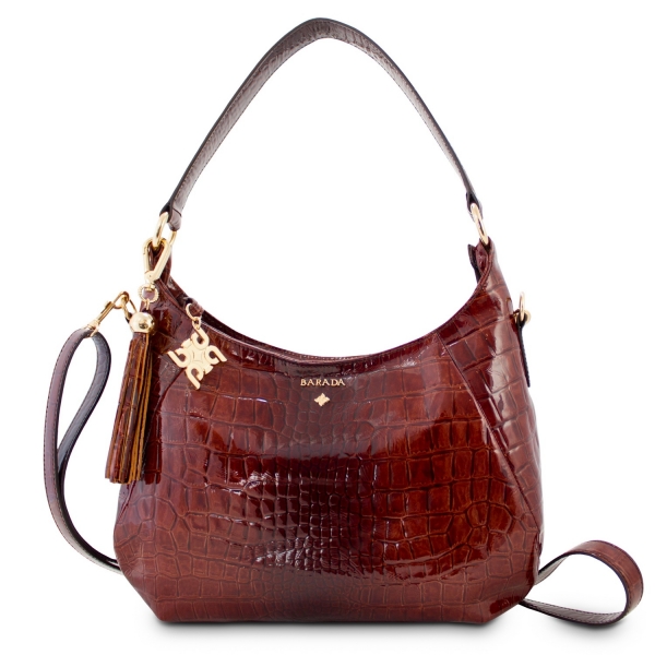 Shoulder Bag from our Brisa collection in Bright Calf leather and Brown color