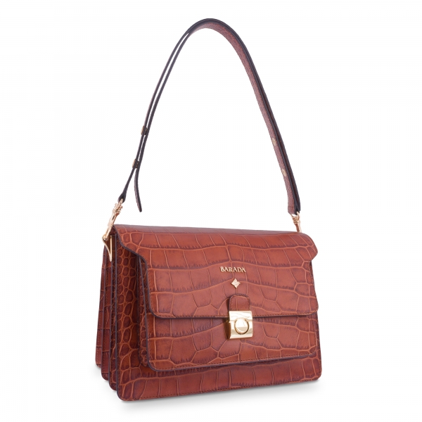 Shoulder Bag Morgana collection in Calf leather Natural colour