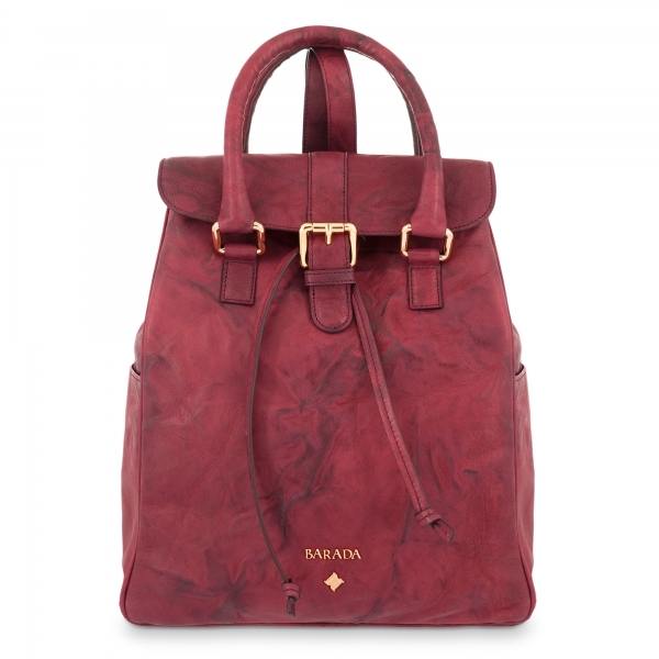 Backpack Breena collection in Calf leather Bourdeaux colour