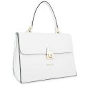 Top handle handbag Style 321 in Seta Leather (Calf) and White colour
