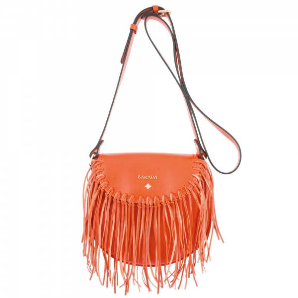 Crossover bag Style 335 in Napa leather (Lambskin) and Orange colour