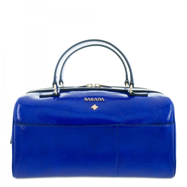 Handbag Style 342 in Wrinkled Patent leather (Calf) and Blue colour