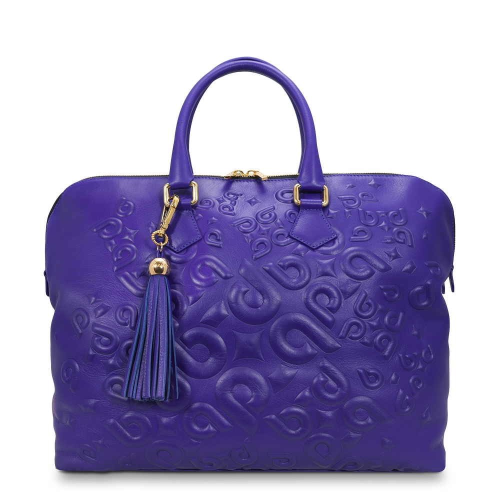 Zipped Top Tote Ahimsa Collection in Embossed Calf Leather