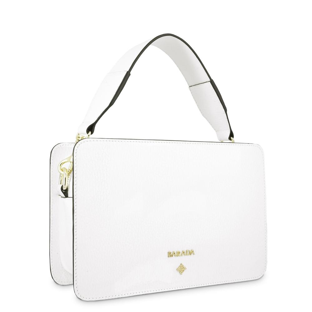 Handbag in Calf leather (Grainy patent) and White colour