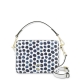 Mini Handbag in Lambskin and White colour with Blue polka dots