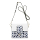Mini Crossbody Bag in Lambskin and White colour with Blue polka dots