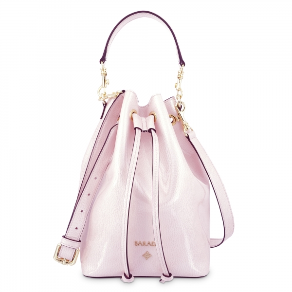 Wristlet Bag in Calf leather (Grainy Patent) and Pink colour