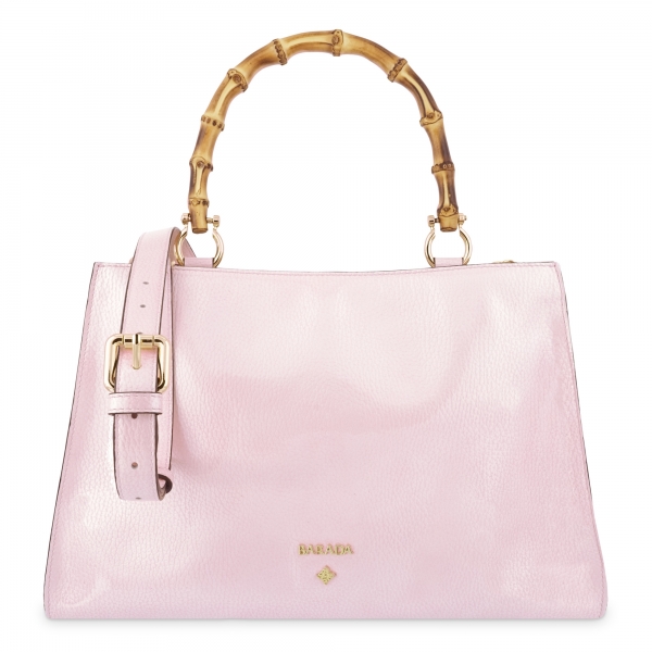Handbag in Calf leather (Grainy Patent) and Pink colour